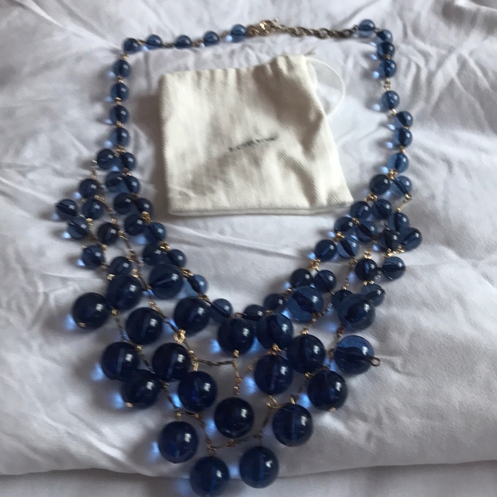 J. Crew Blue and Gold Multi-Layered Necklace